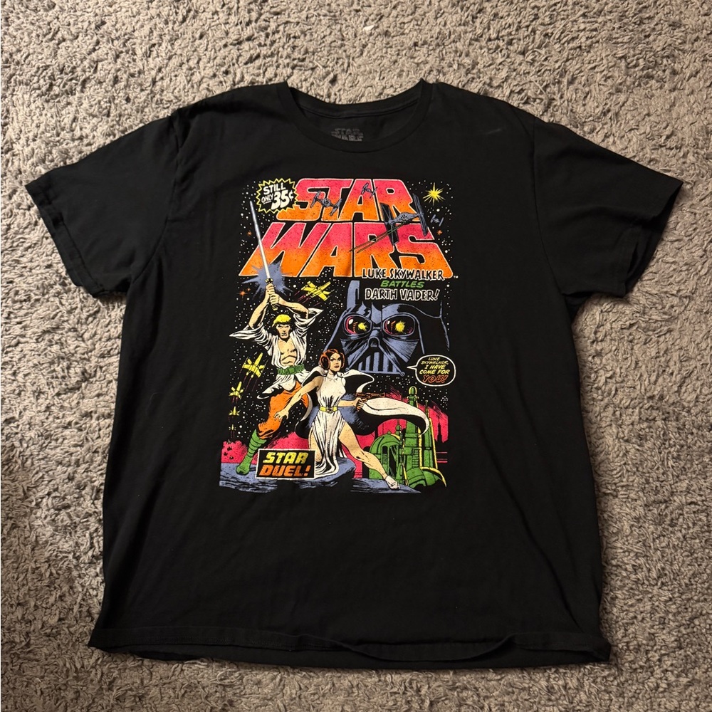 Black Star Wars Graphic Comic Tee